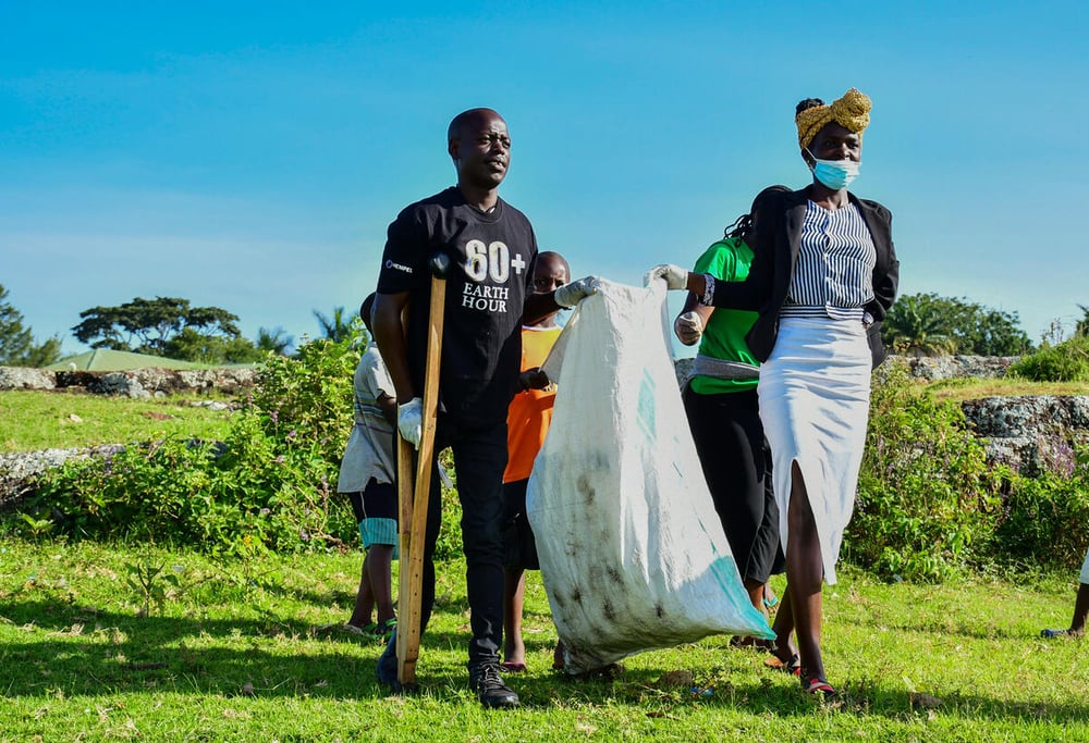 Earth Hour 2021 nature clean-up efforts in Uganda 