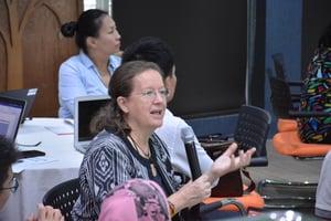 Now Photo Caption- Cristina at an OECM workshop at the Asean Center for Biodiversity in Los Banos, 2019