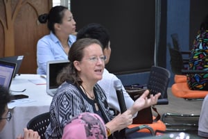 Now Photo Caption- Cristina at an OECM workshop at the Asean Center for Biodiversity in Los Banos, 2019 